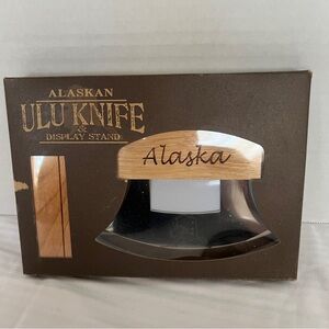 Alaskan Ulu Knife with Display Stand - Natural Wood and Silver New with box